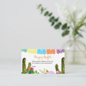 Cactus Fiesta Baby Shower Diaper Raffekarte Begleitkarte (Stehend Vorderseite)