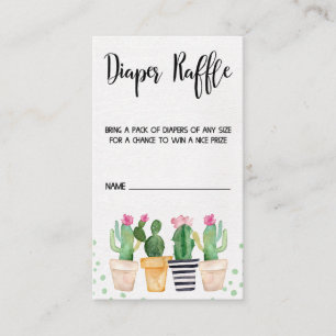 Cactus Fiesta Baby Shower Diaper Raffle Cards Begleitkarte