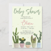 Cactus Fiesta Baby Shower Einladung (Vorderseite)