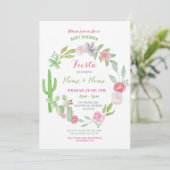 Cactus Fiesta Baby Shower Girl Boy Mexican Invite Einladung (Stehend Vorderseite)