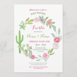 Cactus Fiesta Baby Shower Girl Boy Mexican Invite Einladung