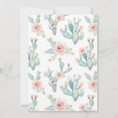 Cactus Fiesta Blonde Girl Baby Shower Einladung (Rückseite)