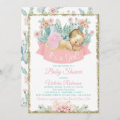 Cactus Fiesta Blonde Girl Baby Shower Einladung (Vorne/Hinten)