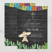 Cactus Fiesta Boy Taufe Einladung (Vorne/Hinten)