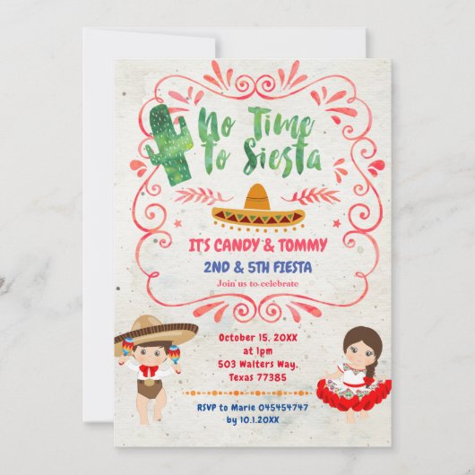 Cactus Fiesta Einladung (Vorderseite)