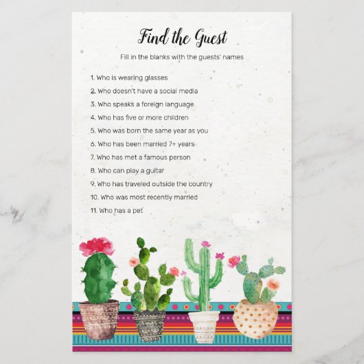Cactus Fiesta Finden Sie das Gast-Spiel (Vorderseite)
