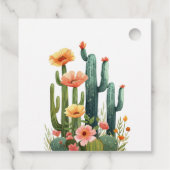 Cactus Fiesta Floral Brautparty Geschenkanhänger (Rückseite)