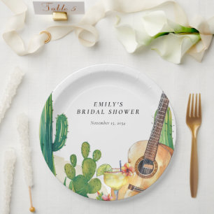 Cactus Fiesta Floral Brautparty Pappteller