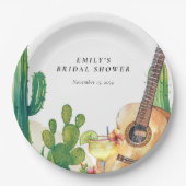 Cactus Fiesta Floral Brautparty Pappteller (Vorderseite)