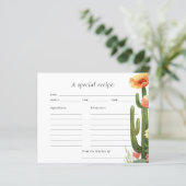 Cactus Fiesta Floral Brautparty Rezept Card (Stehend Vorderseite)