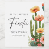 Cactus Fiesta Floral Brautparty Weinetikett (Einzelnes Label)