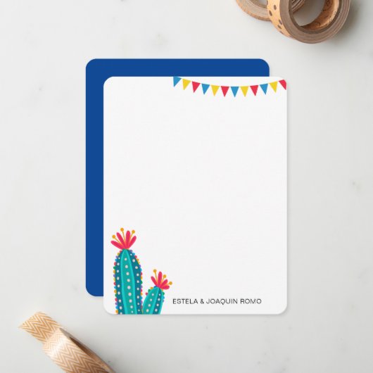 Cactus Fiesta Personalisierte Mitteilungskarten (Vorderseite/Rückseite Beispiel)