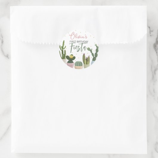 Cactus Fiesta Runder Aufkleber (Tasche)
