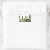 Cactus Fiesta Wedding Quadratischer Aufkleber (Tasche)
