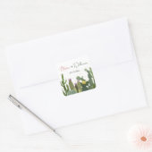 Cactus Fiesta Wedding Quadratischer Aufkleber (Umschlag)
