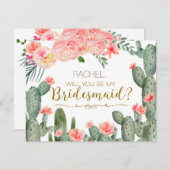 Cactus Fiesta wird meine Bridesmaid-Karte sein Einladung (Vorne/Hinten)