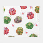 Cactus floral: Aquarellfarben Fleecedecke (Vorderseite (Horizontal))