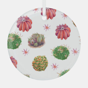 Cactus floral: Aquarellfarben Ornament Aus Glas
