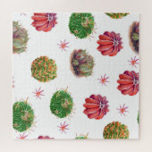 Cactus floral: Aquarellfarben Puzzle (Horizontal)