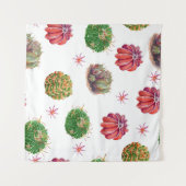 Cactus floral: Aquarellfarben Wandteppich (Vorderseite (Horizontal))