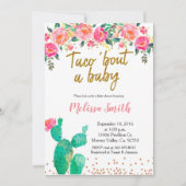 Cactus floral Baby Shower Taco Bout Baby Einladung (Vorderseite)