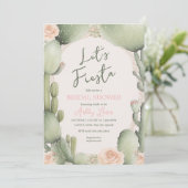 Cactus Floral Boho Desert Fiesta Dusche Einladung (Stehend Vorderseite)