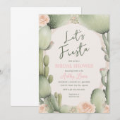 Cactus Floral Boho Desert Fiesta Dusche Einladung (Vorne/Hinten)