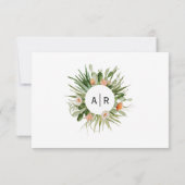 Cactus Floral Desert Monogram Wedding RSVP Card Karte (Rückseite)