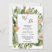 Cactus floral Desert We Do Wedding Einladung (Vorderseite)