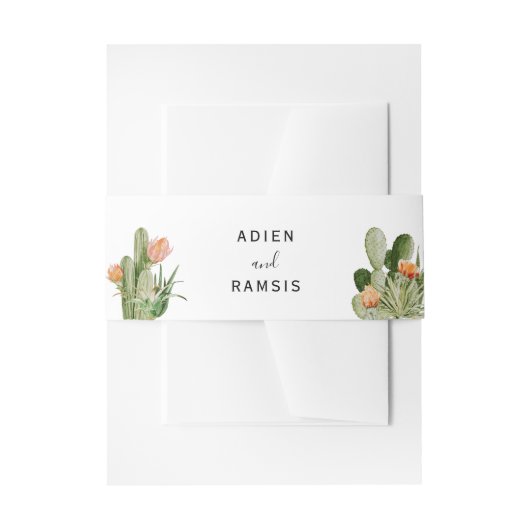 Cactus Floral Desert Wedding Einladungsbanderole (Vorderseite Beispiel)