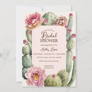 Cactus floral Fiesta bridal boho Einladung