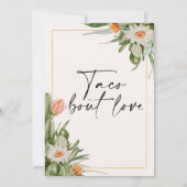 Cactus Floral Gold Frame Taco Liebe Brautparty Einladung (Rückseite)