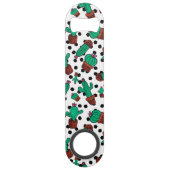 Cactus Floral Hexagon Muster Wasserfarbmonogramm Speed Flaschenöffner (Rückseite)