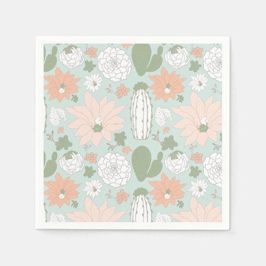 Cactus floral Pattern Serviette (Vorderseite)