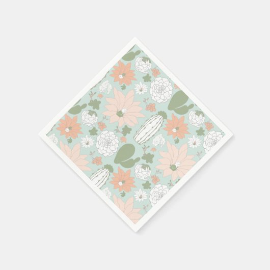 Cactus floral Pattern Serviette (Ecke)