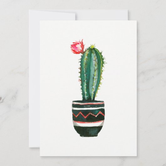 Cactus floral Rustic Southwestern Birthday Party Einladung (Rückseite)