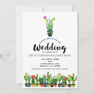 Cactus floral Rustic Southwestern Boho Wedding Einladung