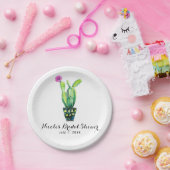 Cactus floral Rustic Southwestern Brautparty Pappteller (Party)