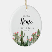 Cactus floral Unsere erste Zuhause Keramik Ornament (Rechts)