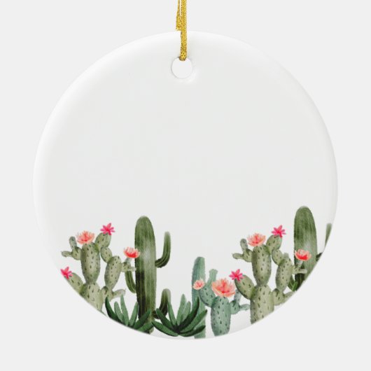 Cactus floral Unsere erste Zuhause Keramik Ornament (Hinten)