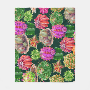Cactus floral Watercolor Nahtloses Muster Fleecedecke