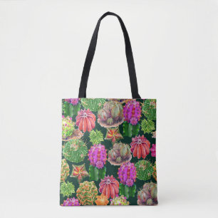 Cactus floral Watercolor Nahtloses Muster Tasche