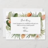 Cactus Floral Wüste Bridesmaid Vorschlag Card Einladung (Rückseite)
