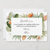 Cactus Floral Wüste Trauzeugin Vorschlag Card Einladung (Rückseite)