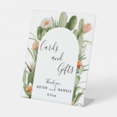 Cactus Floral Wüste Wedding Cards and Gifts Sign Sockelschild (Vorderseite)