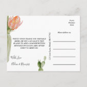 Cactus Floral Wüste Wedding Danke Postcard Postkarte (Rückseite)