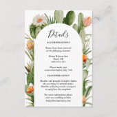 Cactus Floral Wüste Wedding Details Begleitkarte (Vorderseite)