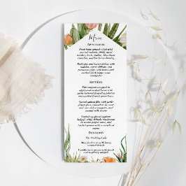 Cactus Floral Wüste Wedding Flat Menu Menükarte