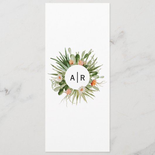 Cactus Floral Wüste Wedding Flat Program Programm (Rückseite)