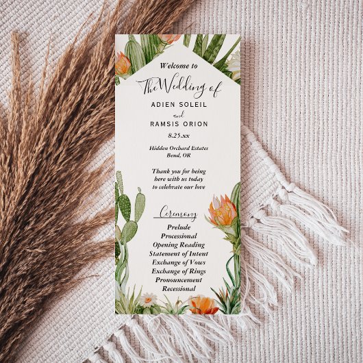 Cactus Floral Wüste Wedding Flat Program Programm